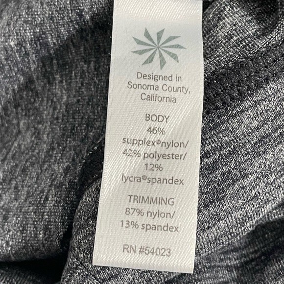 ATHLETA Plie Size SMALL Mesh Panel Leggings Heathered Gray and Black - Picture 6 of 8